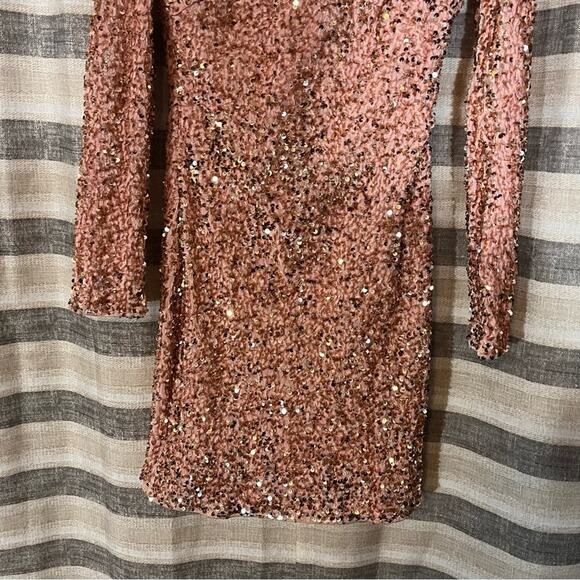 Love & Lemonade Pink Sequin Dress Size‎ Large - Picture 4 of 6
